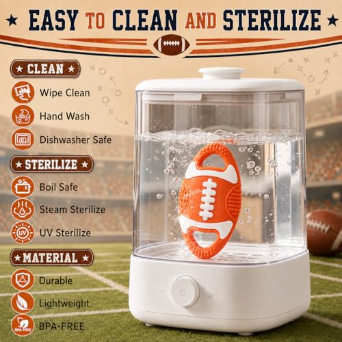 Image of Baby Teething Toys Silicone Baby Football-Themed Teether Over 3 Months | Sensory Chew Toys - Baby Teether for Teething Relief - BPA Free Infant Toys Baby Shower Gifts