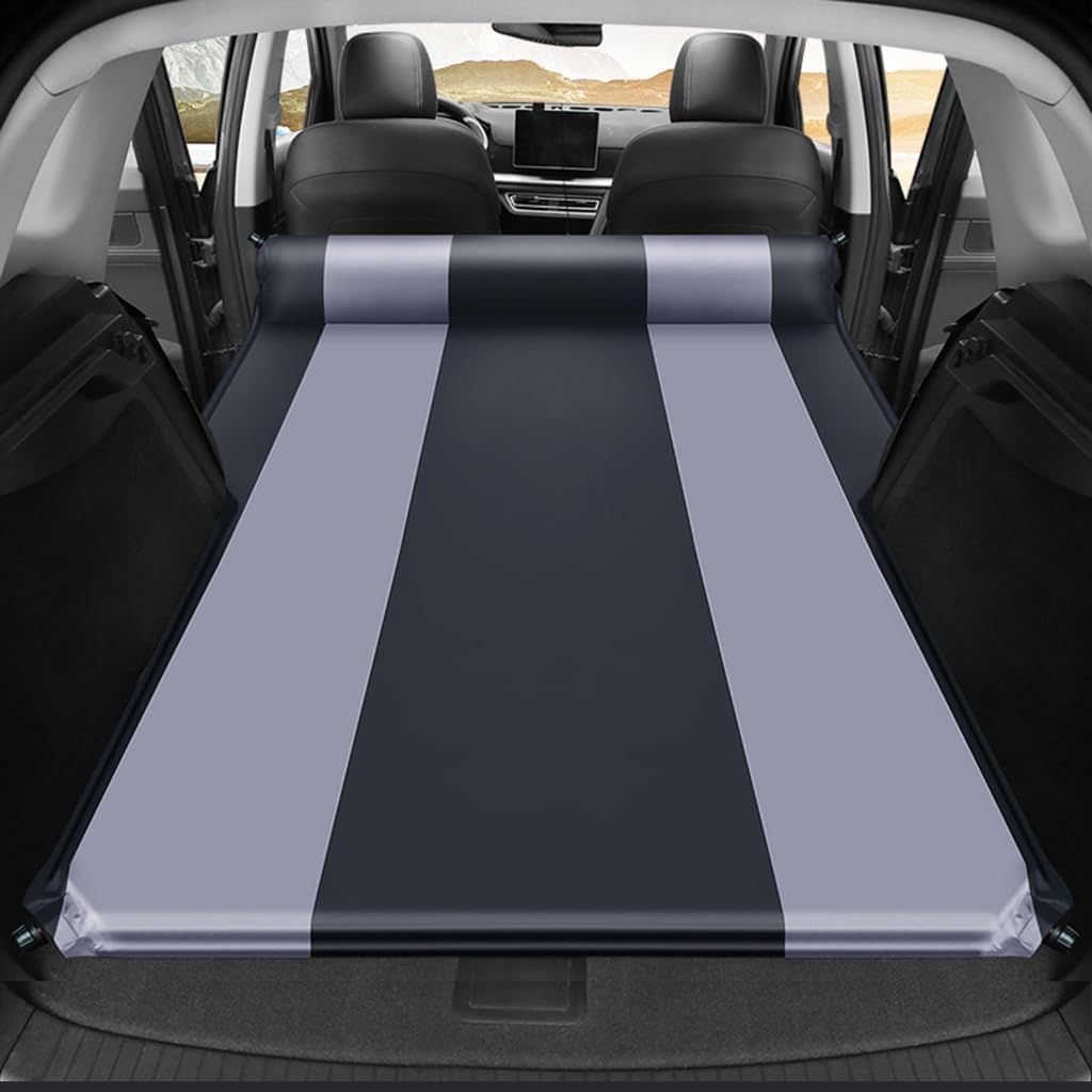 Colchón de Aire para Coche para Discovery (7seats) 2018-2023, PVC Cama Inflable Más Gruesa con Bomba de Aire Eléctrica y Almohadas, para Viajes de Campamento Accesorios,A-Gray