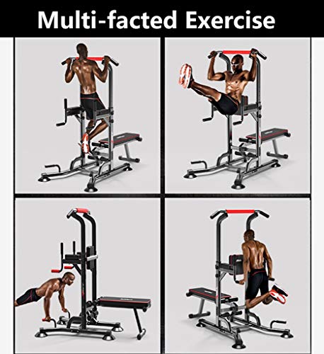 YOT-Power-Tower-with-Bench-Pull-Up-Bar-with-Back-Elbow-Support-Height-Adjustable-Dip-Stand-Station-for-Home-Gym-Strength-Training-Workout-Equipment-330LB-Max-Capacity