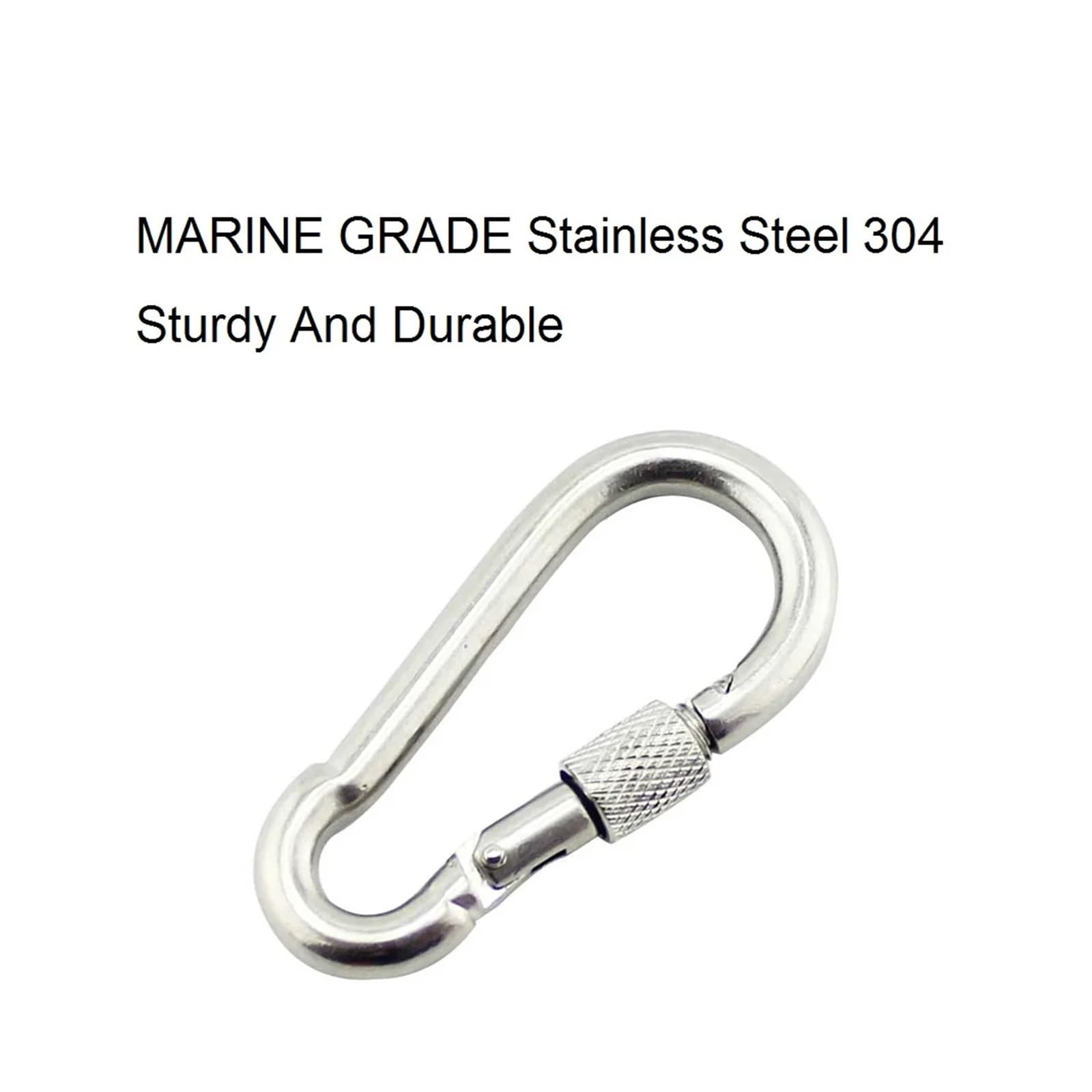 Cierre Giratorio para Bolsos, Mosquetones de Acero Inoxidable 304 con Cierre Rosca 5 mm, 6, 7 y 8, Unidades(M6x60mm)