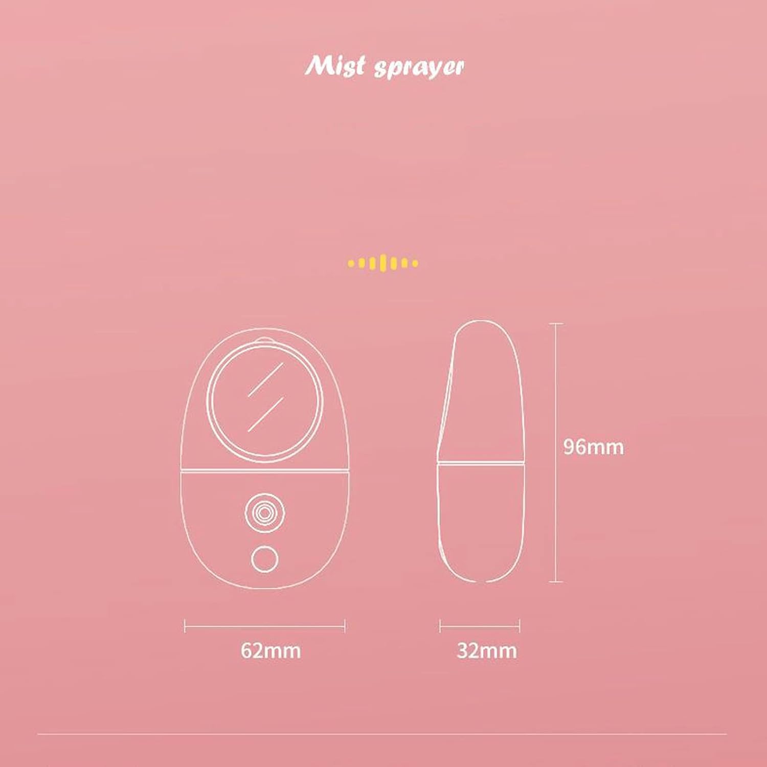Portable Mini Mist Humidifier - Cosmetic Mirror Moisturizing Instrument USB Portable Mini Facial Moisturizing Moisturizing Beauty Humidifierfor Home Bedroom Office and Travel