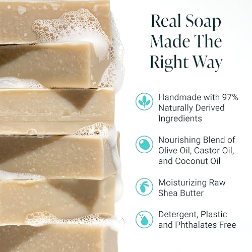 Image of Handmade Natural Bath & Body Soap Bar, Vegan, All-Natural, Palm Oil Free, Made in USA with Shea Butter + Essential Oils, Patchouli Mud, 3 Bars
