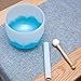 Leize Blue Lotus Design Quartz Crystal Singing Bowl G Note Throat Chakra Blue 10