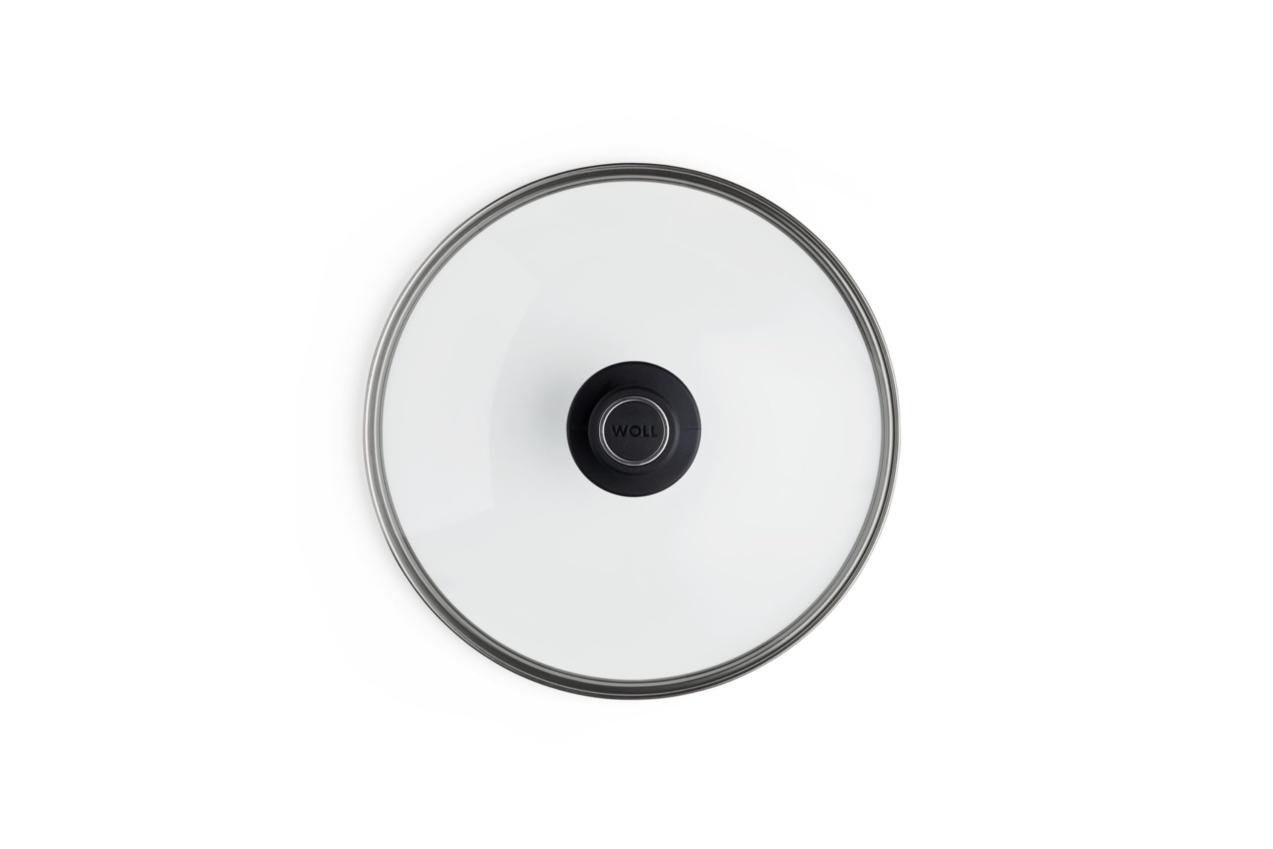 Woll Veiligheidsglazen deksel, rond, 26 cm, dekselknop met permanente ontluchting, roestvrijstalen rand, transparant, ovenvast tot 250 Woll Veiligheidsglazen deksel, rond, 26 cm, dekselknop met permanente ontluchting, roestvrijstalen rand, transparant, ovenvast tot 250
