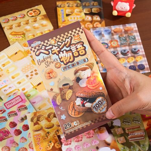 Image of Girl's Japanese Retro Sticker Book, Food and Daily Life Theme - 700+ Cute Old Showa Style Foodie Stickers, for DIY Scrapbooking Journaling Handbook Decoration