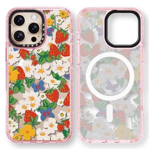 Coque iPhone 16 Pro MagSafe antichoc rose pailletée pour éviter les rayures