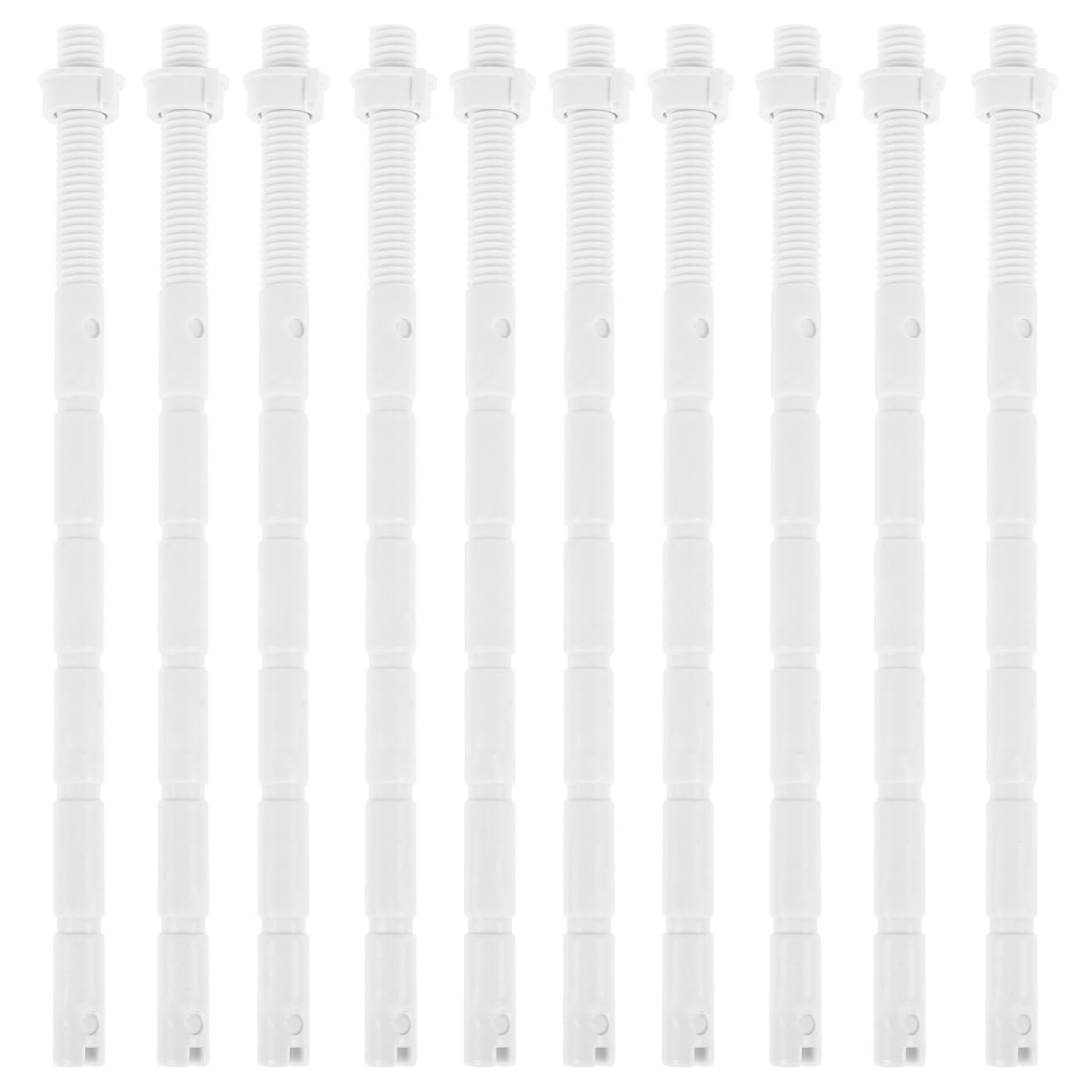 Homoyoyo 10pcs Toilet Button Screw Dual Push Buttons Rods Toilet Push Button Rod Flushing Tank Buttons Rods Parts Bathroom Toilet Flush Button Rod White Toilet Water Lengthen Plastic