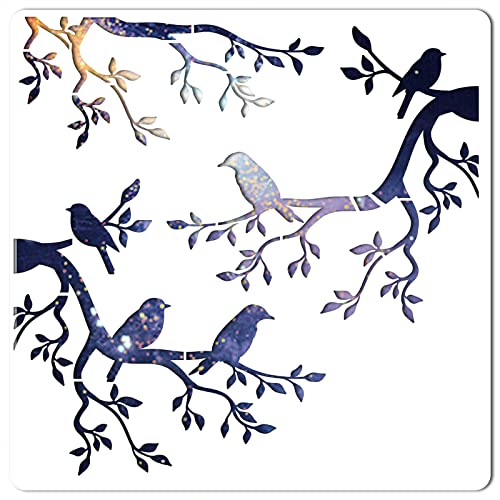 GORGECRAFT Arbre Pochoir Modèle Oiseau Grand 11.8x11.8 pouce Signe Réutilisable Décor à la Maison pour la Peinture Sur Bois Mur Scrapbook Carte Dessin au...