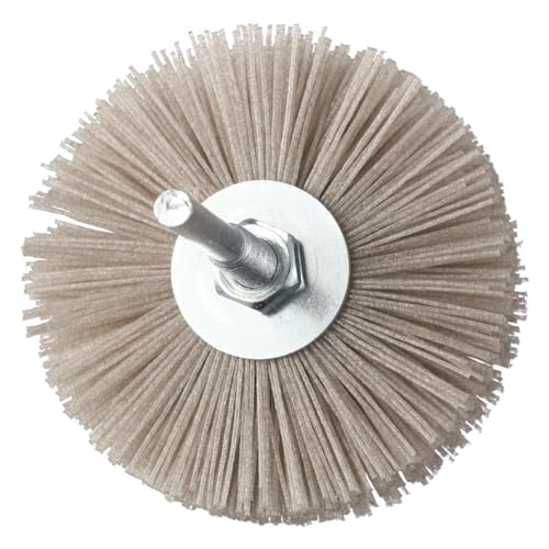 Image of Nylon Wheel Brush 6mm Threaded Shank,Abrasive Grinding Head Metal Not Corrode Crimped(120 Grits)