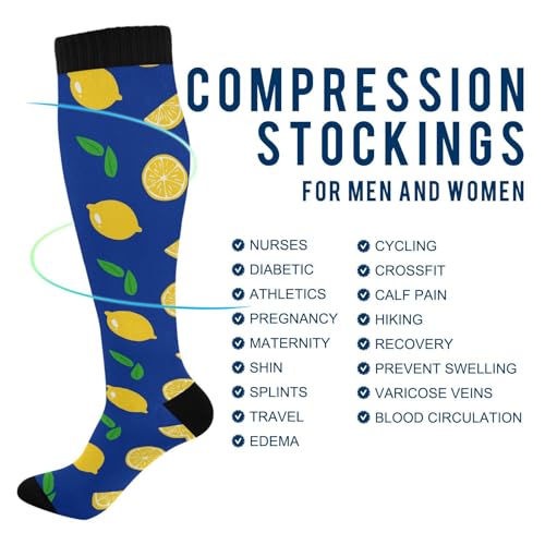 Image of Compression Socks for Women & Men, Knee High Socks for Circulation Medical Running Athletic Nurse Travel