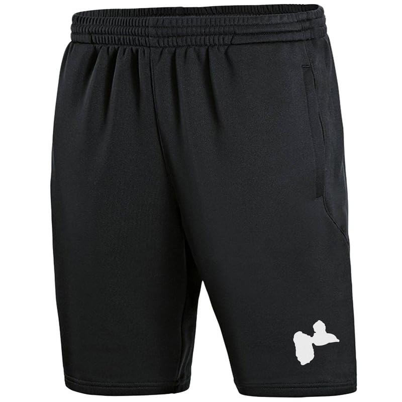 Short Guadeloupe GD-971 Football Noir avec finitions robustes et durables