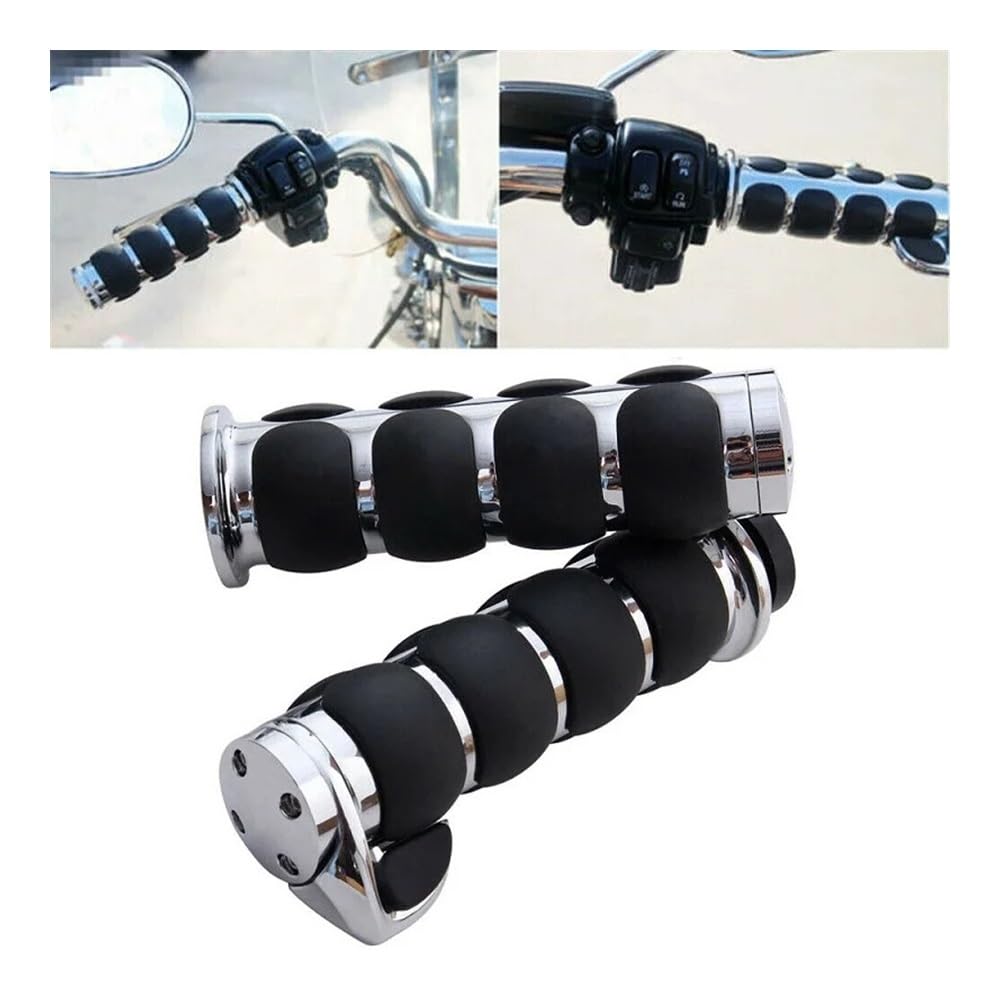 Manopole cromate per moto da 1 "manubrio adatto per Har&ley Dyna Sportster Cruiser Soft Touch Comfort impugnatura per parti di motociclette Manopole manubrio