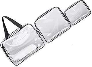 FRCOLOR 3 1 Terno Bolsa Cosmética Bolsa De Maquiagem Portátil Bolsa De Maquiagem Transparente Bolsa De Lavagem Bolsa De Viagem Bolsa De Higiene Bolsa De Viagem Bolsa De Maquiagem Portátil