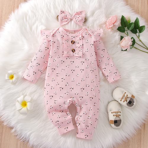  Newborn Baby Girl Floral Romper Outfits