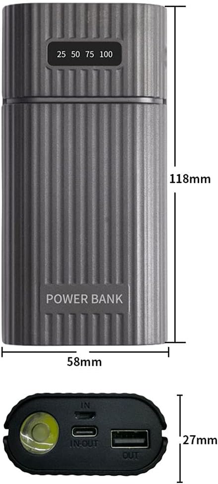 2X 18650 21700 Battery Box Power Case for Shell, 5V 18650 Charging Case Battery Holder Storage Box with LCD Display, Case Battery Enclosure, Batteries Not Included