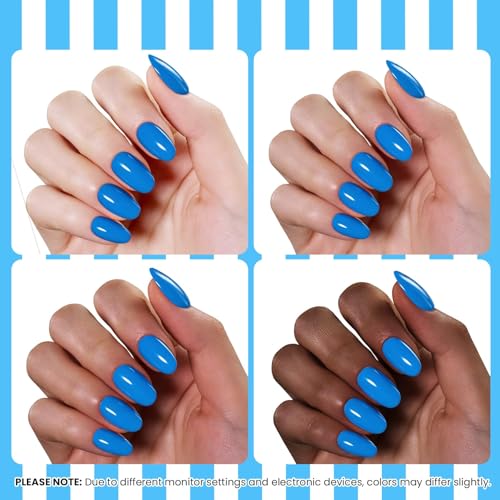 Image of Beetles Blue Gel Polish - Beetles Summer Voyage Riviera Rush Summer Nails, Navy Blue Gel Nail Polish, Same Color Bottle, Soak Off UV LED Lamp Neon Nails, Long-Lasting Manicure Salon DIY for Holiday