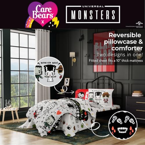 Image of Universal Little Monsters Halloween Full Bed Set - Super Soft & Cozy 7 Piece Reversible Comforter and Sheet Set, (Officially Licensed Product) by Franco
