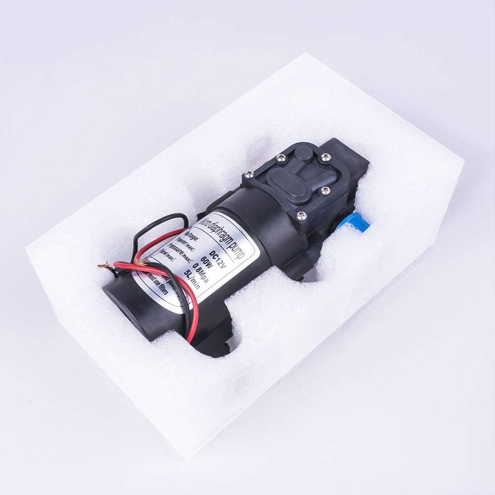 Pompy wodne, części i akcesoria DC 12 V 60 W 130 PSI 5 l / minimalna pompa membranowa wysokociśnieniowa wodna, samozasysająca pompa zwrotna do wózka ogrodowego