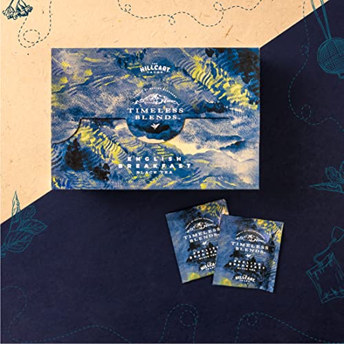 Image of Timeless Blends by The Hillcart Tales English Breakfast Tea Bags 100 Pieces, Premium Black Tea Leaves English Variety, Double Chamber Stapleless Blend of Assam, Ceylon and Kenya Teas, 200 gms