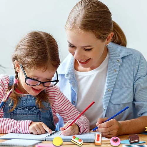 Doukesh 30 Stück Bunte Kuchen Radiergummi, Lustige Radiergummi Set, Für Kinder Geschenk Als Geburtstagsgeschenk Studenten Belohnung Puzzle-Spielzeug Für Kinder