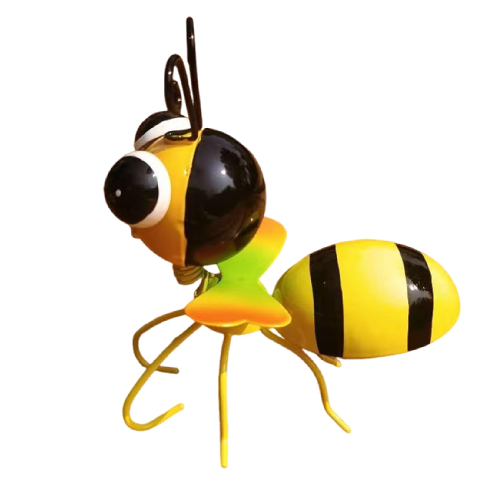 Virelynx Metal Bee Garden Statue – Small Cute Bumble Bee Sculpture, Outside Fence Lawn Yard Art for Garden Backyard Table Wall