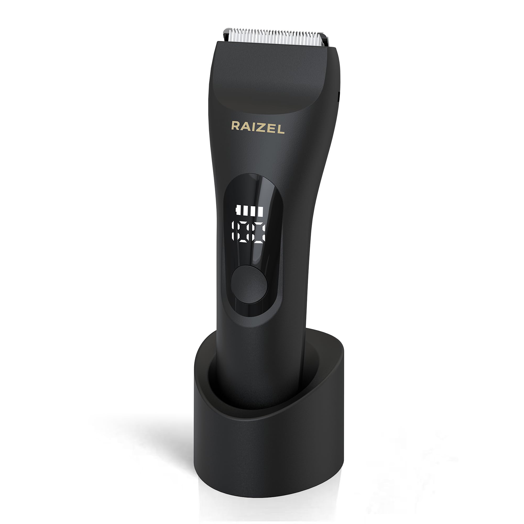 RAIZEL Tondeuse électrique pour homme et femme, tondeuse étanche pour l'aine et le bikini, rasoir sans fil humide/sec avec station de charge USB