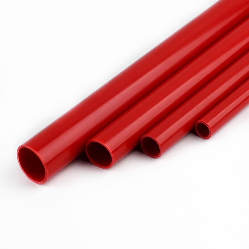 Tubo UPVC Rosso Da 2 Pezzi, Lunghezza 50 Cm (20/25/32/40/50 Mm) – Raccordi For Impianti Idraulici Fai Da Te, Acquari, Sistemi Di Irrigazione Esterni(PVC Pipe,40mm(2pcs))