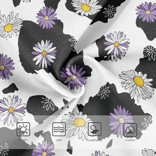 Little Girls' Soft Cotton Underwear Kids Breathable Comfort Cow Print Daisies Panties Briefs Toddler3