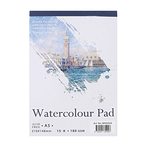 Listado de Papel para acuarela que puedes comprar esta semana. 40 Walfront Universal Artist Sketch Paper Pad Acuarela Pintura acrílica Libro Cuaderno Suministros de arte para dibujar y dibujar en todos los niveles 30 hojas Aproximadamente 9' x...