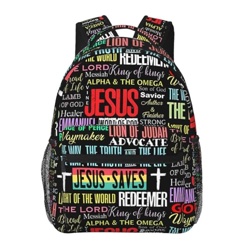 Luirioe Mochila Jesus Cross para laptop para viagem, leve, bolsa cristã, de grande capacidade, mochila casual, Jesus Cross-l0004, One Size, Mochilas Daypack
