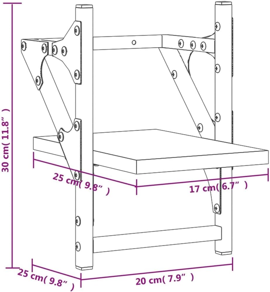 Wall Shelf Set of 2, Brown Oak Engineered Wood Floating Shelves, 7.9x7.9x11.8in, Modern Ledge for Living Room Decor, Bathroom, Bedroom