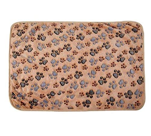 AliceInter Comfortable Pet Bed Mats Sleep Flora Paw Print Dog Cat Puppy Fleece Soft Blanket