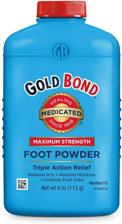 Medicated Foot Powder 4 oz., Maximum Strength Odor Control & Itch Relief
