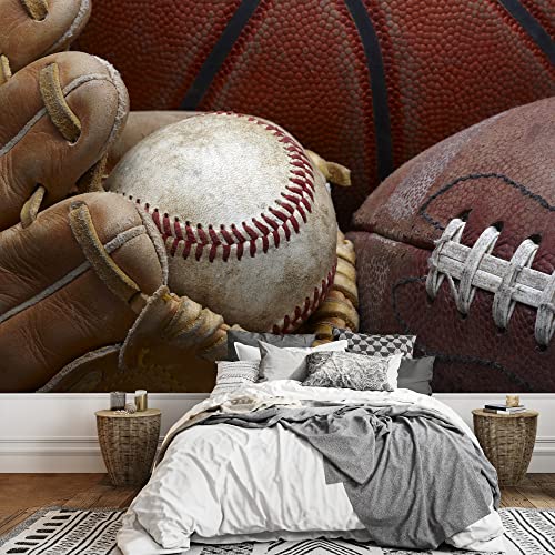 wall26 Baseball, Football & Basketball Wall Mural 100x144