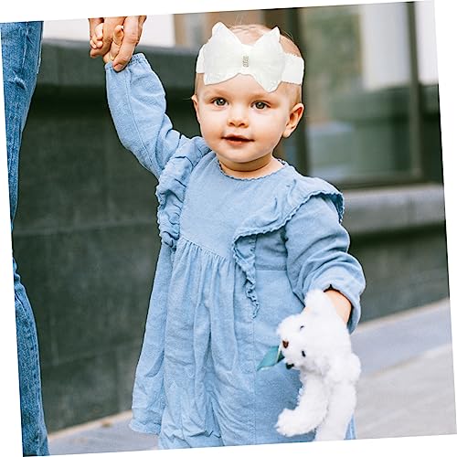 TOYANDONA Lace Bow Headband for White Butterfly Knot Hairband Soft Newborn Photography Prop Comfortable Hair Accessory3