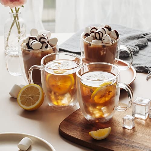 Tasses en verre borosilicate double paroi pour pause café et thé - 6