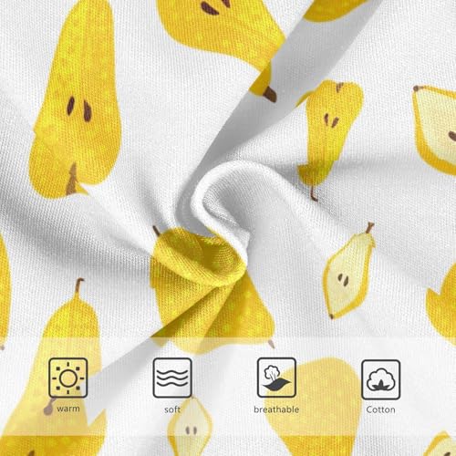 Yellow Pears White Panties Little Girl Toddler Girls Underwear Cotton Durable Underpants Briefs 2t3