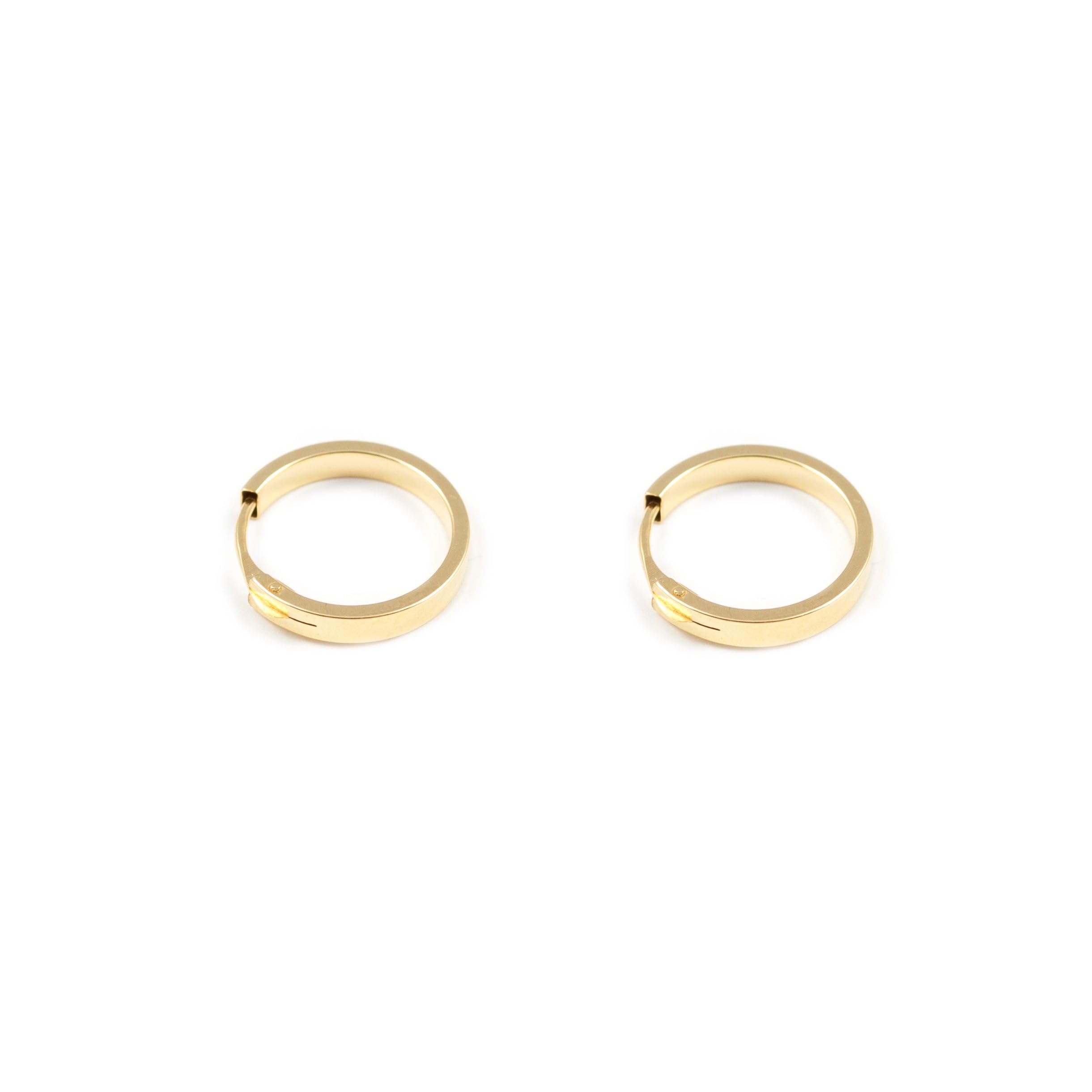 Pendientes Bebe o Niña Oro Aro Tabla liso 12X2 mm - Estuche Regalo - Certificado de Garantía - Mondepetit