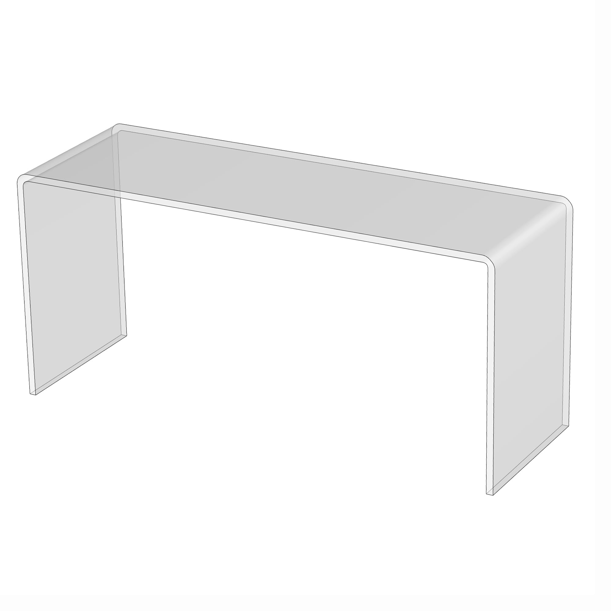 3R W Design Clear Acrylic Display Risers- Premium Shelf Riser Display Stands and Plinths - Hoverstand- Made in UK (8mm-thick-60cm-20cm-27.5cm, Max Load 6kg) — image 1