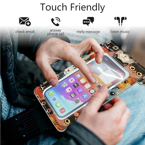 Small Crossbody Bag Cell Phone Purse for Women Men, Cats Touch Screen Phone Bag PU Leather Mini Adjustable Strap Bag Double Pockets Wallet Case for All Smartphones3