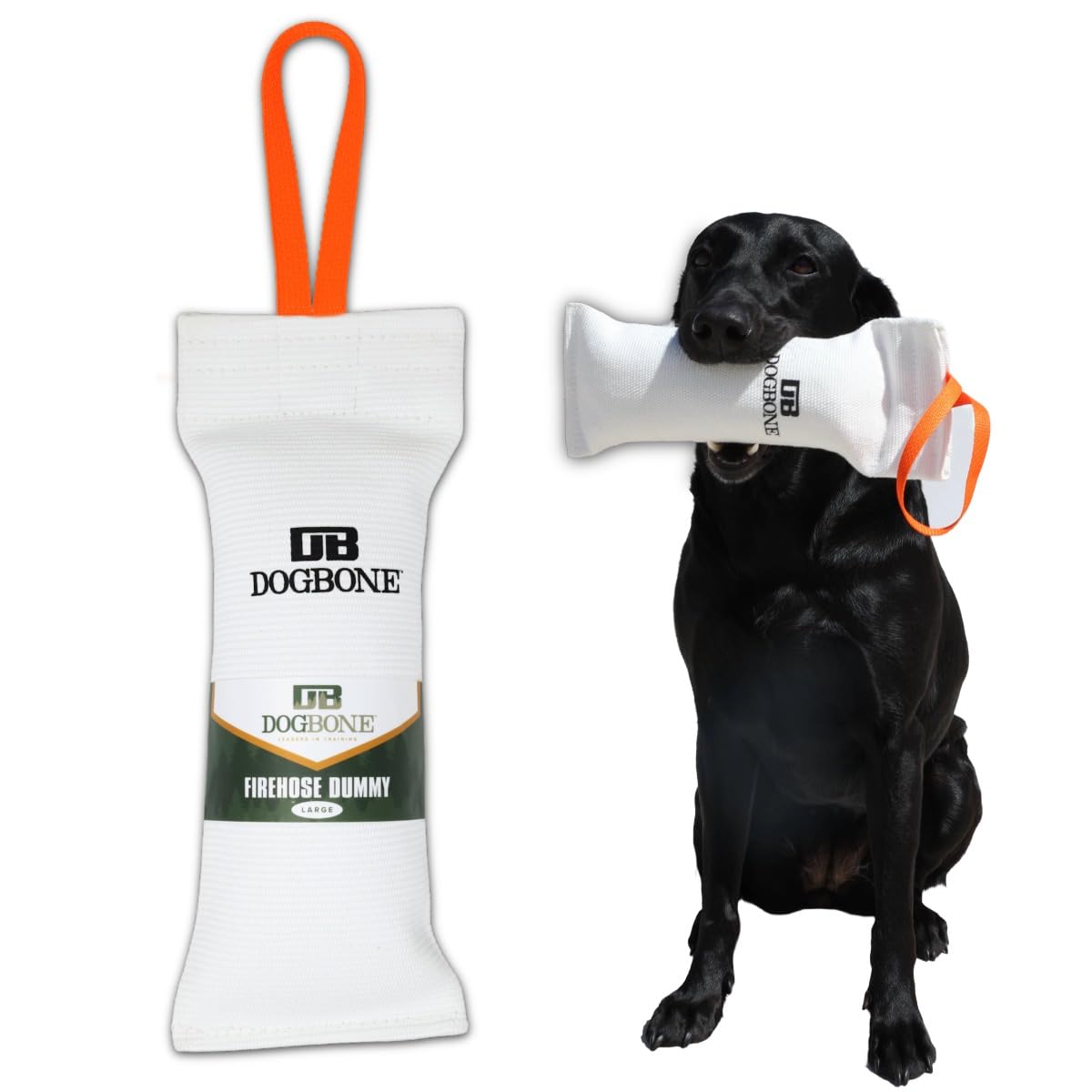 DogBone Firehose Dog Bumper for Hunting &amp; Sporting Dog Training - Perfect Floating Dummy for Water Retrieving &amp; Fetch - Ideal Canvas Alternative for Puppies or Adult Retrievers &amp; Includes Throw Loop