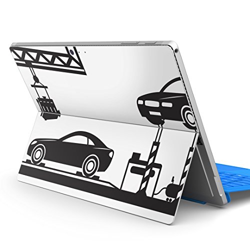 igsticker Surface pro7 (2019) pro6 pro2017 pro4 専用 スキンシール サーフェス ノートブック ノートパソコン カバー ケース フィルム ステッカー アクセサリー 保護 010311 乗り物 車 モノクロ