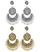 Finrezio 2Pairs Traditional Ethnic Bali Jhumka Jhumki Brocade Lotus Mexico Gypsy Dangle Earrings for Women Girls