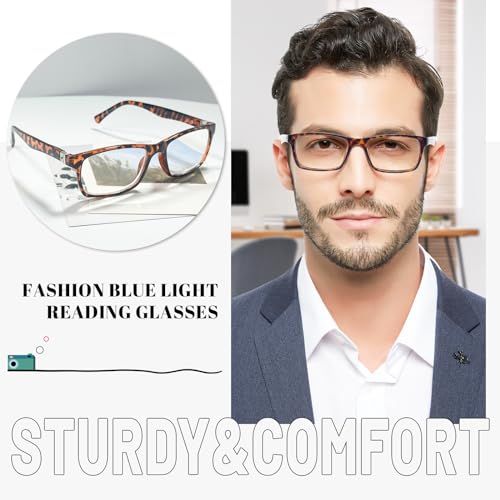 Image of OCCI CHIARI Blue Light Reading Glasses Men Anti Glare Computer Readers for Big Head