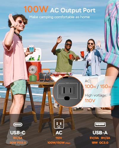 MARBERO Portable Power Station 150W Peak with 60W Portable Soalr Panel - Image 4