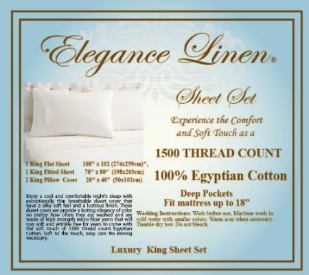 Sanderscollection Luxury Bed Sheets Elegance Linen 1500 Thread, Count Egyptian Quality Wrinkle Resistant, 4-Piece Sheet Set, King - Blue #TOP7
