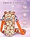 Toykee Water Bottle Holder Carrier Bag for Stanley 40 OZ Tumbler with Strap Phone Pocket, Orange Wrap Around Drink Cup Purse Pouch with Straw Cover Cleaner Brush Accessories Flower Print