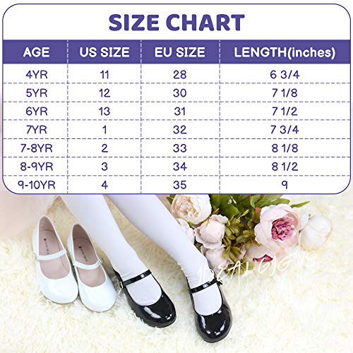 Lselom Girls Dress Shoes-Mary Jane Shoes For Girls Low Heel Princess Hook And Loop Dance Shoes Party Wedding Flats For Big Girls Black Us 3 #TOP5