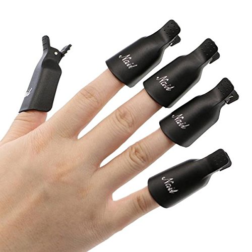 Gusspower 10pcs Reutilizables uñas herramienta de removedor Clips Gel Esmalte de uñas Remover Herramientas Cover