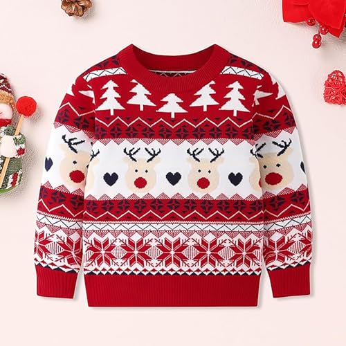Image of Ugly Christmas Sweater for Girls Funny Xmas Knit Pullover Shirts Kids Child Holiday Jumper Tops Outfit 2-14 Years